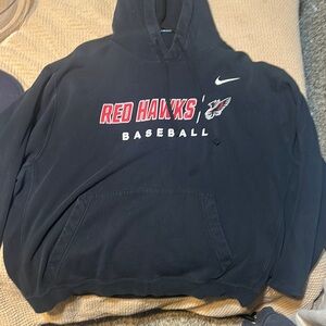Nike Black Red Hawks Baseball Hoodie